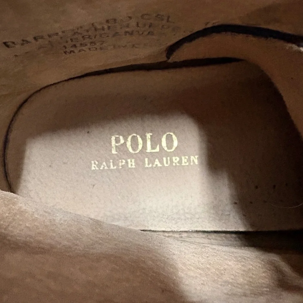 Polo Ralph Lauren Mens Barron Leather Chukka Boat Boots Navy Blue 10.5D 14557